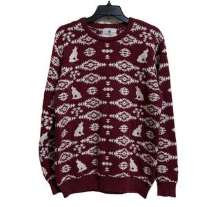 On the Byas Wolf Aztec Sweater